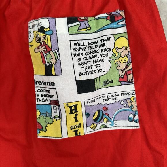 VTG Funnays Comic Strip Shorts Red Men’s Size XL 8” Inseam Elastic Waist - Picture 8 of 8
